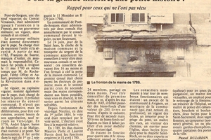 1989 : fronton de la mairie en 1789