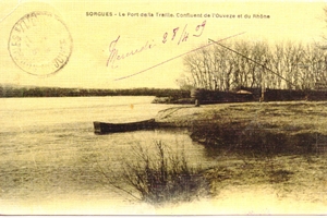 port de la traille confluent de l'ouveze et du rhône
