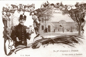 1900 carte du 58ème régiment d'infanterie d'avignon