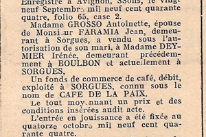 28 9 1944 (achat "le café de la paix" sorgues par mme et mr deymier irenee) journal de 1945 – Version 2