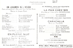1948   publicités à l'occasion d'une soirée de bienfaisance
