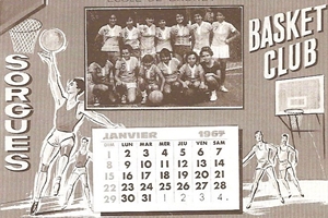  1967    publicité: calendrier du basket
