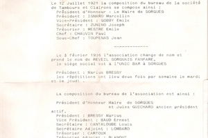 1921 histoire du "réveil sorguais"