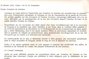 1961 donation "de brantes"( gavaudan)