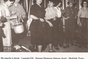 1957  laurette gil,simone demeure(épouse ayot)mathilde turin,odette bracci,jacqueline parent,mireille idé