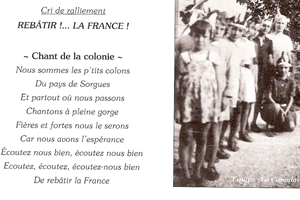 1945 : colonie de  savoillan (84)